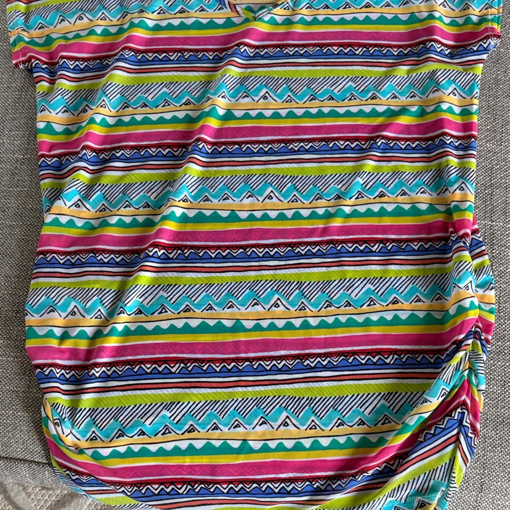 Multicolor Geometric Pattern Over swim mini dress coverup Anne Cole